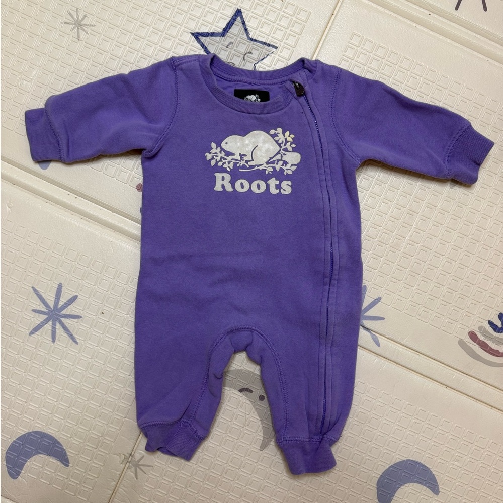 Roots Purple Kids Footie One Piece